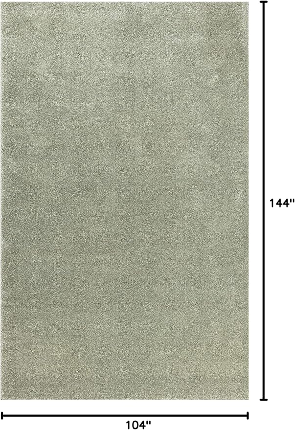 Eyely UES100O-9 Supersoft Haze Solid Low-Pile Indoor Area Rug Casual;Contemporary;Solid;Traditional, Bedroom, Kitchen, Living Room, Easy-Cleaning, Non-Shedding, 9 X 12, Green