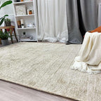 Alfa Rich 3x5 Sand Beige Washable Area Rugs for Living Room Bedroom Kitchen Cotton Runner Decor Rug