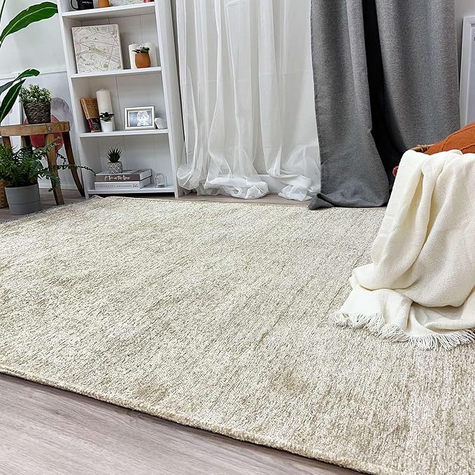 Alfa Rich 3x10 Sand Beige Washable Area Rugs for Living Room Hallway Kitchen Cotton Runner Decor Rug