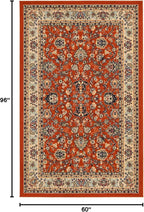 Rugs.com Yasmin Collection Rug – 5' x 8' Terracotta Medium Rug Perfect for Bedrooms, Dining Rooms, Living Rooms
