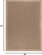 CAMILSON Easy Jute Rug 8x10, Indoor Outdoor Natural Color Fiber Area Rugs for Living Room Patio and Kitchen Rug, Sisal Boho Woven Design, Easy-Cleaning, Washable Outside Carpet Alfombras (8 x 10)