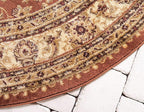 Unique Loom Voyage Collection Traditional Oriental Classic Intricate Design Area Rug (8' 0 x 8' 0 Round, Terracotta/Ivory)