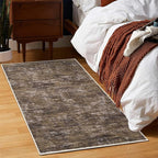RUGSREAL Small Area Rug 2x3 Entryway Mat with Rubber Backing Stain Resistant Throw Carpet Modern Solid Color Bath Mat Contempowary Washable Rug for Living Room Bedroom Dining Room Kitchen, Brown 2x3