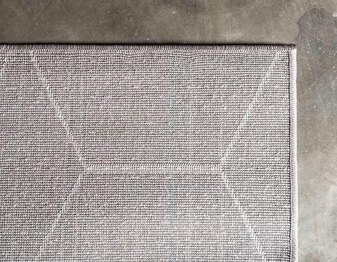 Unique Loom Trellis Frieze Collection Area Rug - Geometric (9' x 12' 2", Light Gray/ Ivory)