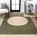 JONATHAN Y Machine Washable Green/Cream Indoor Area Rug 9X12 ft, Cirkel Minimalist Geometric Dot for Living Room, Bedroom, Kitchen, Office, Easy-Cleaning, Pet-Friendly, Non-Shedding WSH113B-9