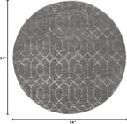 Unique Loom Marilyn Monroe Glam Collection Area Rug - Trellis (7' 10" Round, Gray Silver/ Silver)