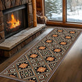 Brown Black Geometric Diamond Pattern Hallway Runner Rug - 2x10ft Soft Washable Rug, Corridor & Foyer High-Traffic Area Rugs, Durable Non-Slip Mat, Ethnic Southwestern Style Home Decor