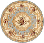 Rugs.com Chateau Collection Rug – 7' Round Light Blue Medium Rug Perfect for Kitchens, Dining Rooms