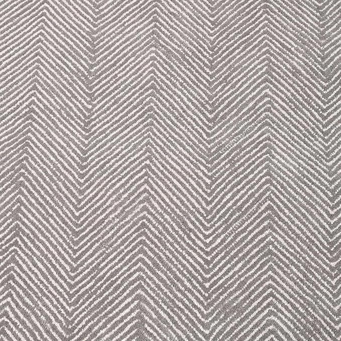 Modern Herringbone Chevron Collection Handcrafted Wool Area Rug - Durable, Zigzag Pattern, for High Traffic, Contemporary Design for Living Room, Bedroom, Dining Room Decor (Smoke Grey, 7' x 9')