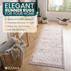 Istana Hallway Runner Rug 2x8 – Pale Rose Beige Entryway Rug -Silk's Soft Touch Runners for Hallways - Stylish Kitchen Runner Rug Non Slip