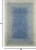 FH Home Outdoor Rug - Waterproof Easy to Clean Stain Resistant - Patio Indoor Outdoor Porch Deck Balcony Entryway - Ombre Modern - Dhruva - Blue - 4' x 6'