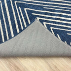Alfa Rich 3x5 Geometric Navy Blue Off White Washable Area Rugs for Living Room Bedroom Cotton Runner