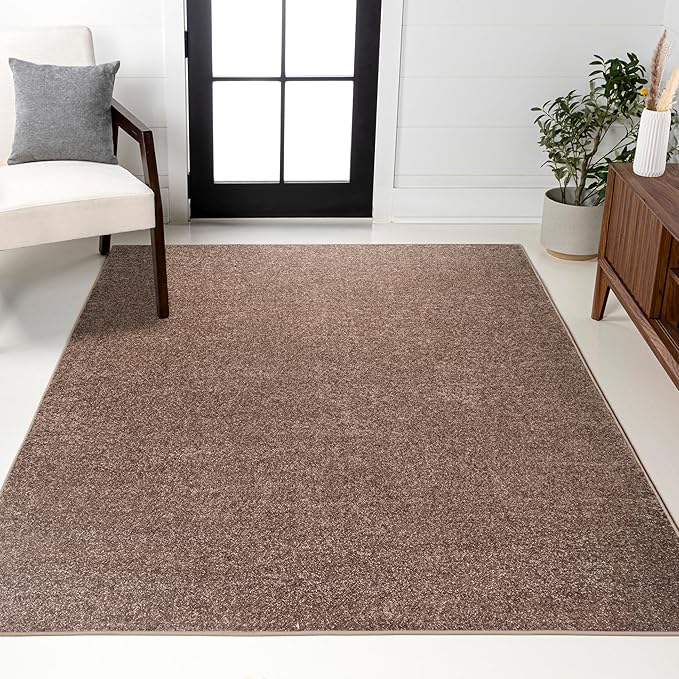 JONATHAN Y Haze Solid Low-Pile Brown Indoor Area Rug 4x6, Coastal,Bohemian,Minimalist,Classic, Easy-Cleaning for Living Room,Bedroom,Kitchen,Pet Friendly,Non-Shedding (SEU100J-4)