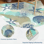Tritard Coastal Runner Rug 2x6 Nautical Kitchen Hallway Rugs Beach Themed Non-Slip Indoor Floor Mat Machine Washable Rugs Carpet for Bathroom Living Room Bedroom Laundry Room Entryway, Navy