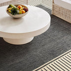 Nuloom Asha Dark Grey/Ivory, 4' x 6', Casual, Striped Border, Soft and Cozy, High Traffic, Stain Resistant, Easy Clean, Durable Area Rug for Indoor/Outdoor Patio, Deck, Porch, Garden, Courtyard
