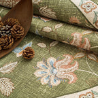 jinchan Elora 3x8 Floral Runner Rug for Hallway Washable Kitchen Runner Vintage Romance Design Non Slip Thin Indoor Floor Cover Low-Profile Throw Carpet for Entryway Bathroom Bedroom Porch, Green