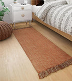 Collive Hallway Runner Rug, 2' x 5' Soft Washable Kitchen Runner Rug, Terracotta Contemporary Modern Laundry Room Rugs Indoor Hand-Woven Cotton Carpet for Bedroom Entryway Front Door