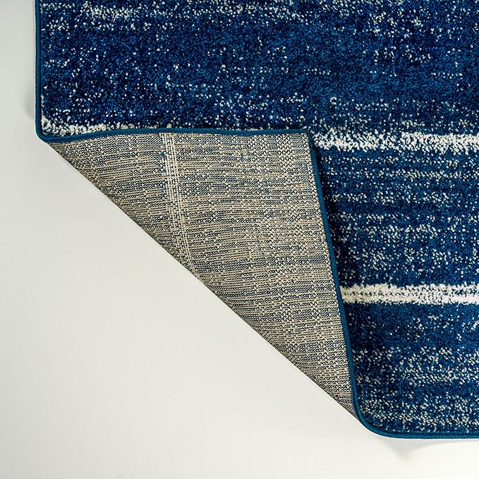 JONATHAN Y Williamsburg Minimalist Stripe Navy/Cream Indoor Area Rug, 8x10, Contemporary, Modern, Easy-Cleaning for Living Room, Bedroom, Kitchen, Pet Friendly, Non-Shedding (MOH201C-8)