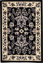 Rugs.com Yasmin Collection Rug – 2' x 3' Black Medium Rug Perfect for Entryways, Kitchens, Breakfast Nooks, Accent Pieces