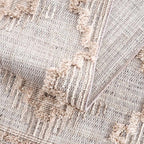 Hauteloom Ampusungan Modern Moroccan Medallion Farmhouse Living Room, Bedroom Area Rug - High Low - High Pile Carpet - Cream, Beige, Brown, Beige - 6'7" x 9'