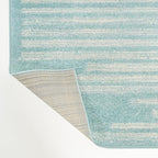 JONATHAN Y Khalil Modern Berber Stripe Turquoise/Cream Indoor Area Rug, 5x8, Contemporary, Bohemian, Easy-Cleaning for Living Room, Bedroom, Kitchen, Pet Friendly, Non-Shedding (MOH207D-5)