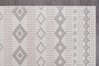 CAMILSON Micro Loop Rug 5x7 Modern Luxury Geometric Moroccan Diamond Area Rugs Soft High and Low Pile Stain Resistant Easy-Cleaning Non-Shedding for Living Room Office Indoor Carpet (5 x 7 White-Gray)