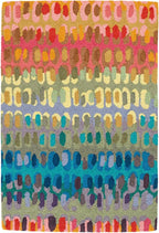 Dash & Albert Paint Chip Stone Hand Micro Hooked Wool Rug, 9.5 X 13.5 Feet, Multicolored Geometric Pattern