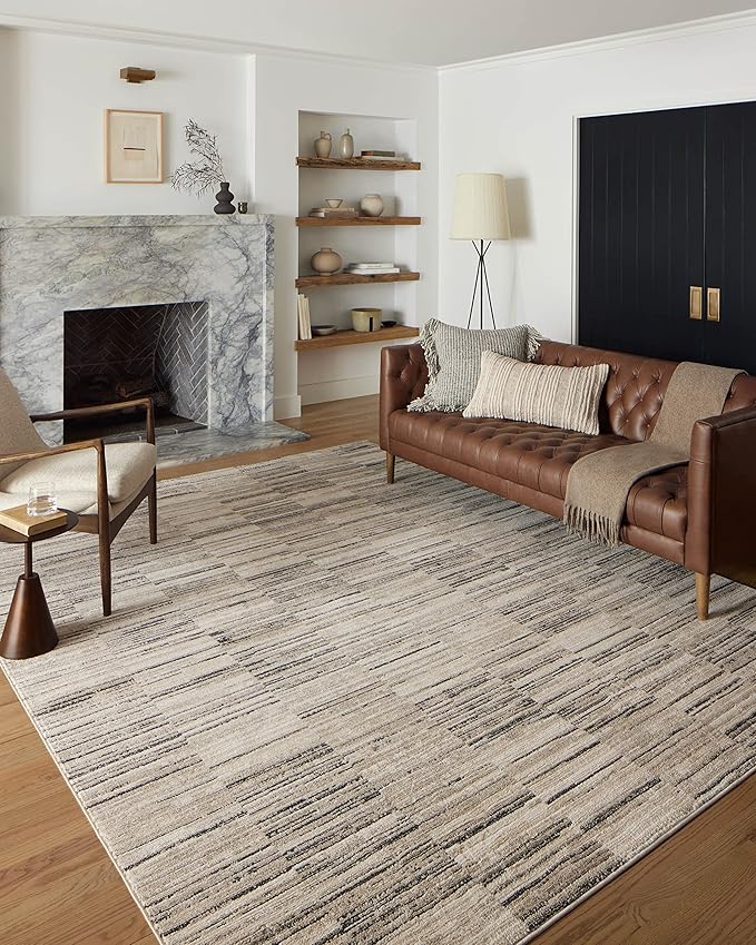 Loloi Darby Collection DAR-01 Charcoal/Sand 5'-3" x 7'-6" Area Rug