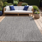Beverly Rug Indoor Outdoor Rug 10x14, Washable Outside Carpet for Patio, Deck, Porch, Solid Modern Area Rug, Water Resistant, Silver Gray