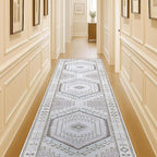 Fame Living Washable Area Rug. Modern Farmhouse. Vintage. Turkish. Bohemian. Distressed. Oriental. Traditional. Rugs for Living Room. Dining. Bedroom. Office. Entryway. Foyer. (856BrC, 2'5" x 6'5")