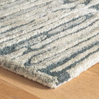 Dash and Albert Malone Everglade Hand Tufted Wool Rug, 9 X 12 Feet, Blue Graphic Pattern - Premium Luxury Hotel Quality Soft Breathable Hypoallergenic Machine Washable Easy Care All Season