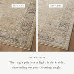 Loloi Magnolia Home by Joanna Gaines Millie Collection MIE-03 Gold/Charcoal 2'-7" x 14', .25" Pile Height, Runner Rug