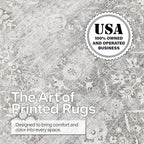 ReaLife Rugs Machine Washable Area Rug - Living Room Bedroom Bathroom Kitchen Entryway Office - Padded Low Pile Stain Resistant Premium - Boho Farmhouse Vintage - Noor - Silver Ivory 7'6" x 9'6"
