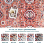 Dripex Vintage 5x7 Area Rugs - Large Washable Area Rug for Living Room Bedroom Oriental Medallion Floral Print Floor Carpet Low-Pile Indoor Soft Non-Slip Accent Rug Farmhouse Home Office Decor