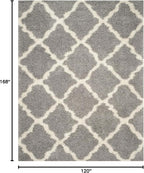 SAFAVIEH Dallas Shag Collection Area Rug - 10' x 14', Grey & Ivory, Trellis Design, Non-Shedding & Easy Care, 1.5-inch Thick Ideal for High Traffic Areas in Living Room, Bedroom (SGD257G)