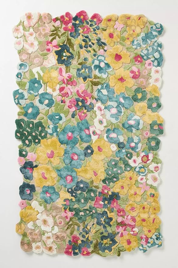 Cassia Wool Viscose Area Rug - 7’ x 10' – Handmade Wool Area Rugs –Yellow – Rugs for Living Room, Bedroom – Anti-Skid – Carpets with Non-Slip Natural Backing with 100% Cotton