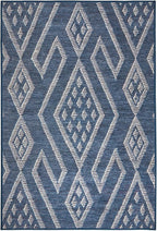 Dash & Albert Guthrie Navy Machine Washable Rug, 7.5 X 9.5 Feet, Blue Geometric Pattern