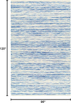 Mark&Day Wool Rugs, 8x10 Marie Global Dark Blue Area Rug, Blue Beige Carpet for Living Room, Bedroom or Kitchen (8' x 10')