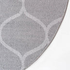 Rugs.com Lattice Frieze Collection Rug – 8' Round Dark Gray Medium Rug Perfect for Kitchens, Dining Rooms