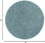 Unique Loom Solid Shag Collection Area Rug (3' 3" Round, Light Slate Blue)