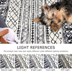 KUTA Boho Moroccan 3x5 Rugs for Entryway, Black Non-Slip Washable Low-Pile Living Room Area Rug, Ultra Soft Distressed Geometric Print Throw Carpet for Entrance, Bedroom, Nursery, Dorm, Kitchen