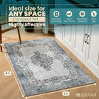 Istana 3x5 Area Rug - Blue Modern Rugs for Living Room 3x5 - Foldable Rugs for Bedroom/Living Room Rug - Stain Resistant Washable Rug - Eco-Friendly Small Area Rugs
