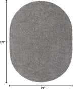 Unique Loom Solid Shag Collection Area Rug (8' x 10' Oval, Cloud Gray)