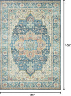 Loloi Skye Collection SKY-12 Ocean/Multi 7' x 9' Oval Area Rug