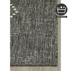 FH Home Flat Woven Outdoor Rug - Waterproof, Easy to Clean, Stain Resistant - Premium Polypropylene Yarn - Boho Moroccan - Large Patio, Deck, Sunroom - Ariana - Charcoal - 7ft 8in x 9ft 8in
