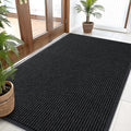 OLANLY Front Door Mat Indoor Outdoor Entrance, Waterproof Heavy Duty Doormat, Fade Resistant, Low Profile, Easy Clean Patio Porch Welcome Floor Mats for Entry, 59x30, Black
