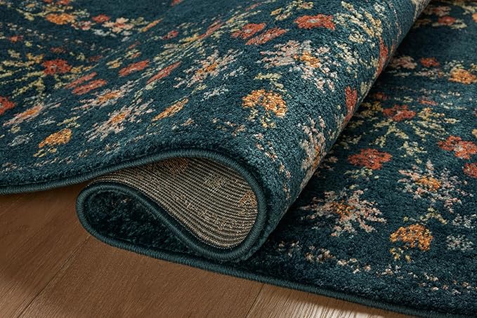 Loloi Rifle Paper Co. Laurel Collection LAU-02 Navy 2'-8" x 4' Accent Rug