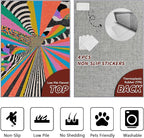 Graffiti Bedroom Rug - Colorful Abstract Street Art Rug, 6x9 Area Rugs, Hippie Aesthetic Funky Non Slip Fade Resistant Large Carpets Home Decor #C088