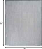 Nourison Home Courtyard Ivory Blue 7' x 10' Area Rug - Easy Clean, Non Shedding, Bed Room, Living Room, Dining Room, Kitchen (7' x 10')