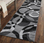 Rugshop Contemporary Abstract Circles Perfect for high Traffic Areas of Your Living Room,Bedroom,Home Office,Kitchen Runner Rug 2'7" x 6' Gray